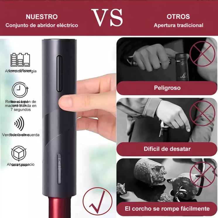 Sacacorcho Eléctrico 4 en 1